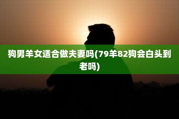 狗男羊女适合做夫妻吗(79羊82狗会白头到老吗)