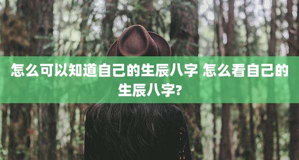 怎么可以知道自己的生辰八字 怎么看自己的生辰八字?