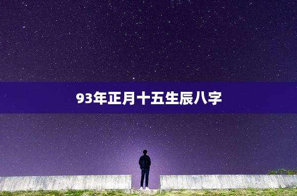 93年正月十五生辰八字