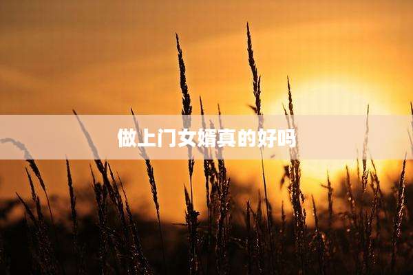 做上门女婿真的好吗
