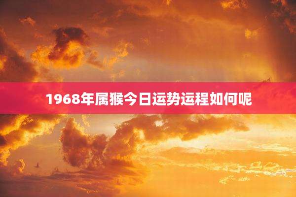 1968年属猴今日运势运程如何呢