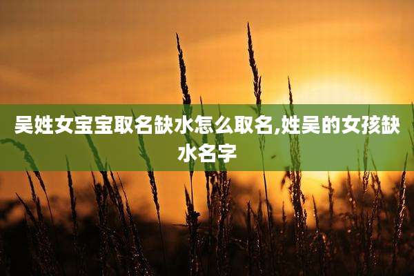 吴姓女宝宝取名缺水怎么取名,姓吴的女孩缺水名字