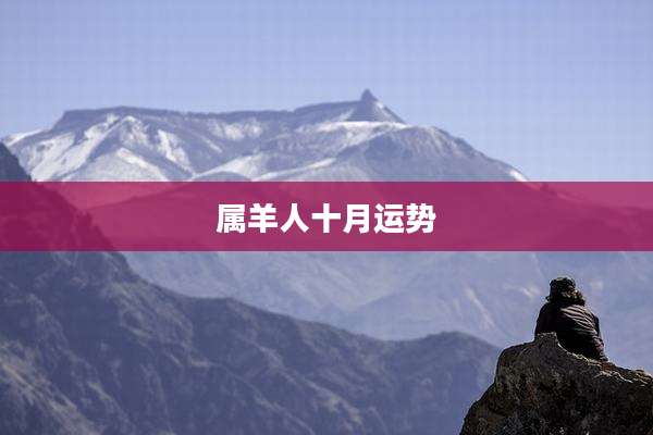 属羊人十月运势