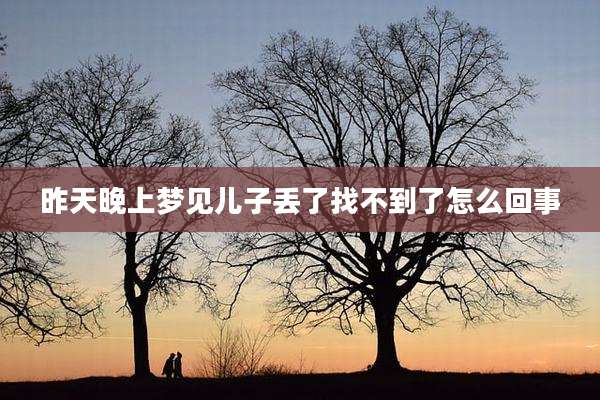 昨天晚上梦见儿子丢了找不到了怎么回事