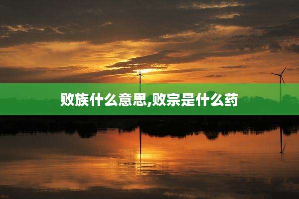 败族什么意思,败宗是什么药