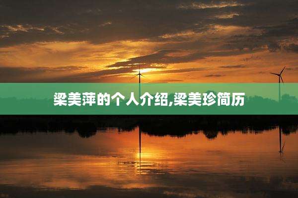 梁美萍的个人介绍,梁美珍简历