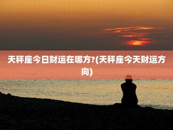 天秤座今日财运在哪方?(天秤座今天财运方向)