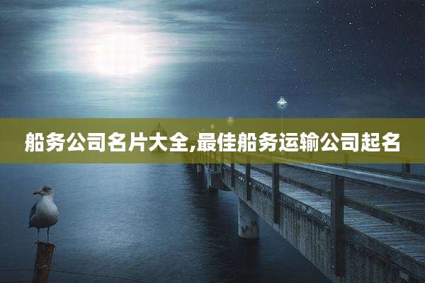 船务公司名片大全,最佳船务运输公司起名