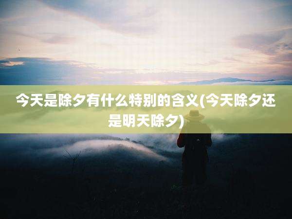 今天是除夕有什么特别的含义(今天除夕还是明天除夕)