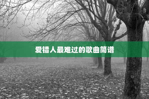爱错人最难过的歌曲简谱