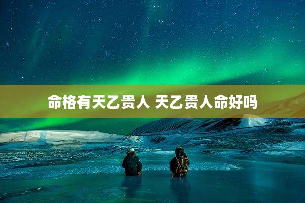命格有天乙贵人 天乙贵人命好吗