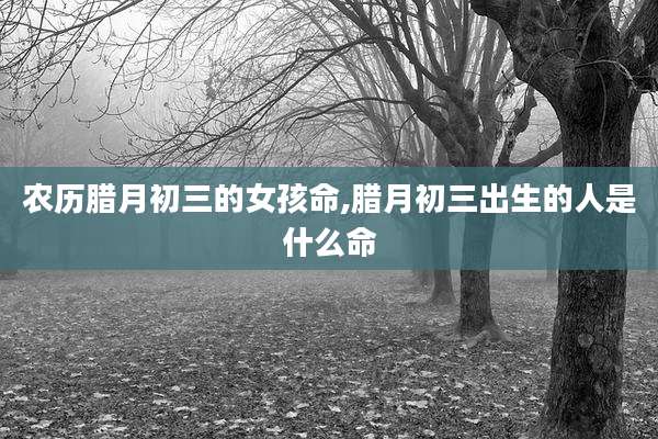 农历腊月初三的女孩命,腊月初三出生的人是什么命