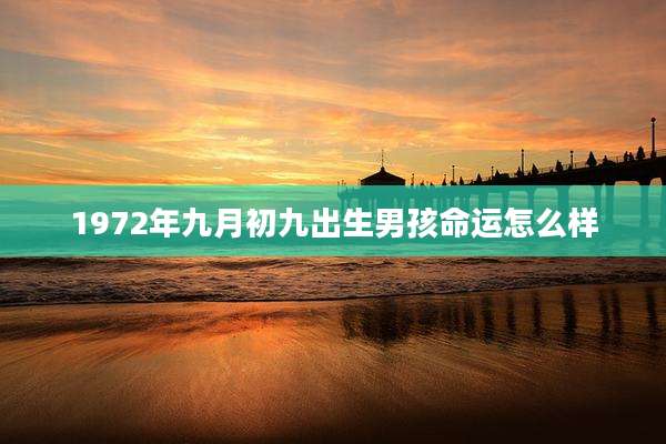 1972年九月初九出生男孩命运怎么样