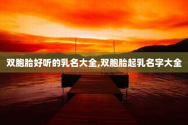 双胞胎好听的乳名大全,双胞胎起乳名字大全