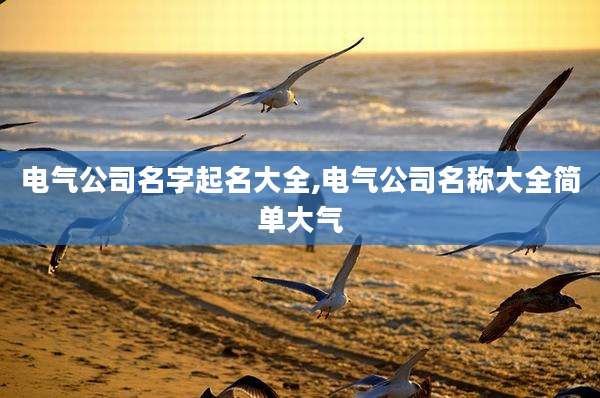 电气公司名字起名大全,电气公司名称大全简单大气