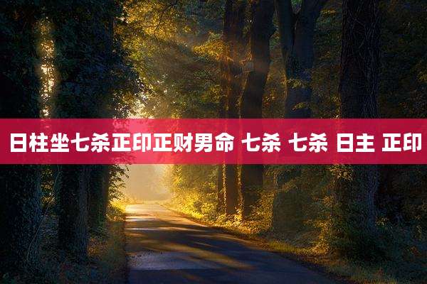 日柱坐七杀正印正财男命 七杀 七杀 日主 正印