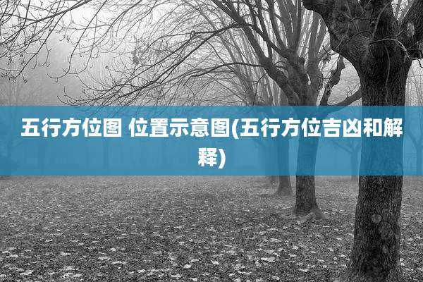 五行方位图 位置示意图(五行方位吉凶和解释)
