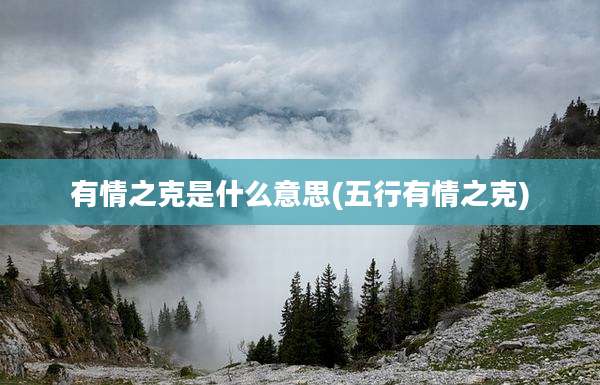 有情之克是什么意思(五行有情之克)