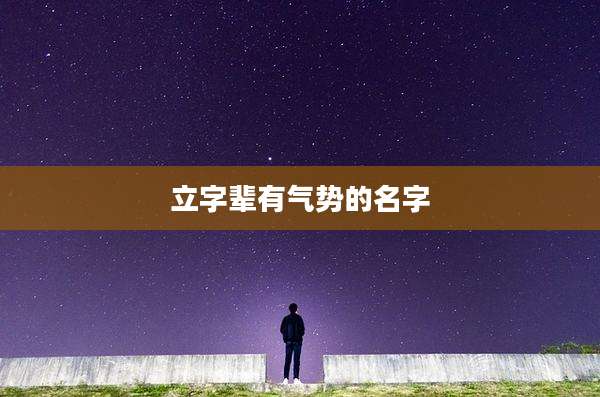 立字辈有气势的名字
