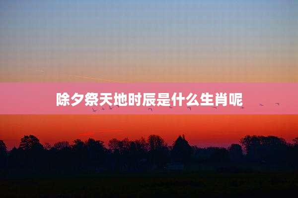 除夕祭天地时辰是什么生肖呢