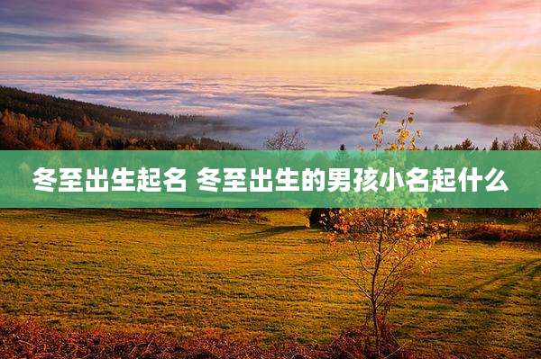 冬至出生起名 冬至出生的男孩小名起什么