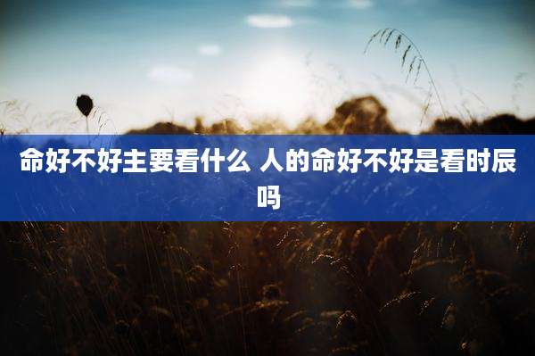 命好不好主要看什么 人的命好不好是看时辰吗