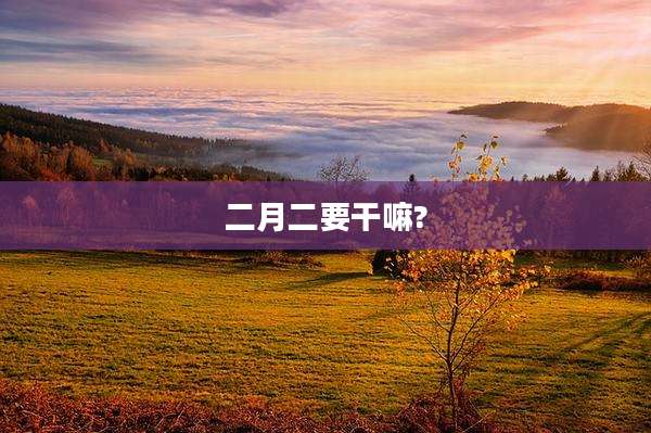 二月二要干嘛?