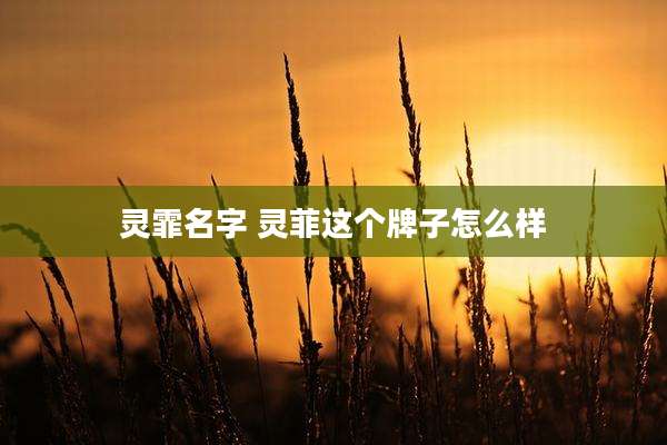 灵霏名字 灵菲这个牌子怎么样
