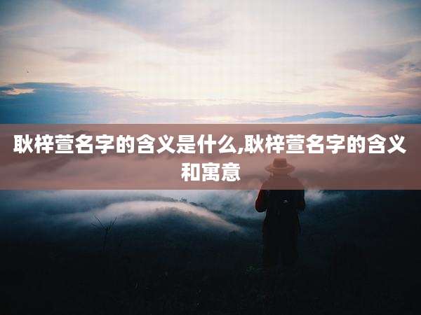 耿梓萱名字的含义是什么,耿梓萱名字的含义和寓意
