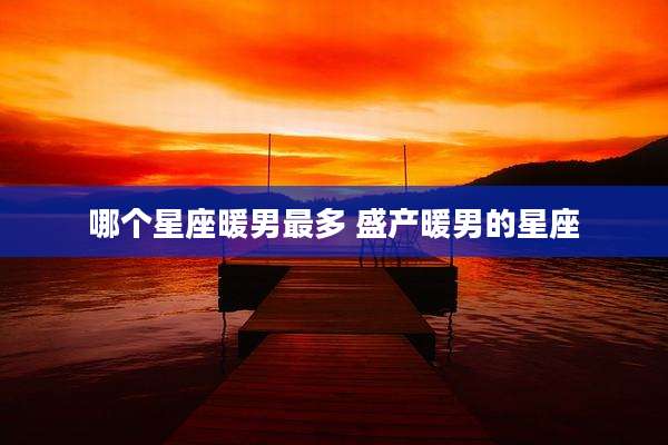 哪个星座暖男最多 盛产暖男的星座