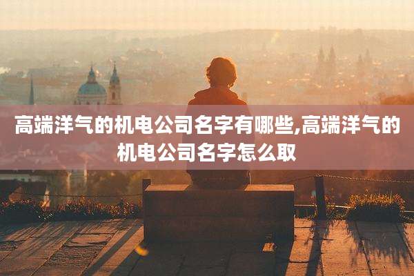 高端洋气的机电公司名字有哪些,高端洋气的机电公司名字怎么取