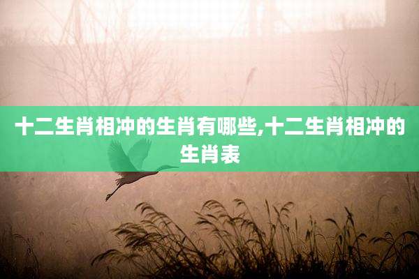 十二生肖相冲的生肖有哪些,十二生肖相冲的生肖表
