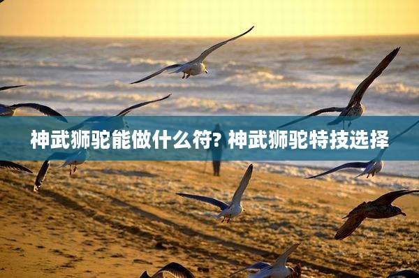 神武狮驼能做什么符? 神武狮驼特技选择