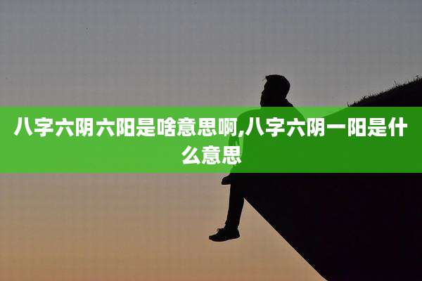 八字六阴六阳是啥意思啊,八字六阴一阳是什么意思