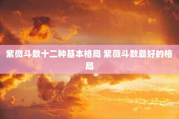紫微斗数十二种基本格局 紫薇斗数最好的格局