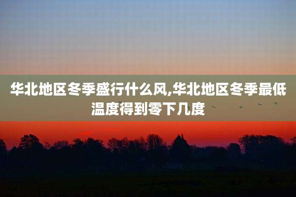 华北地区冬季盛行什么风,华北地区冬季最低温度得到零下几度