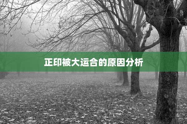 正印被大运合的原因分析