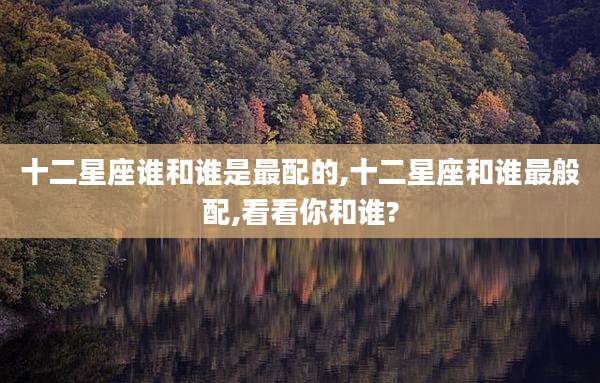 十二星座谁和谁是最配的,十二星座和谁最般配,看看你和谁?
