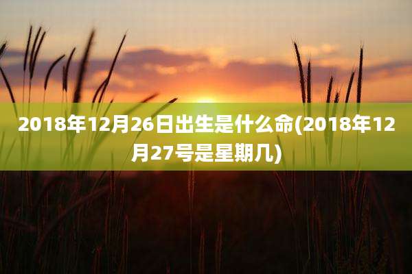2018年12月26日出生是什么命(2018年12月27号是星期几)