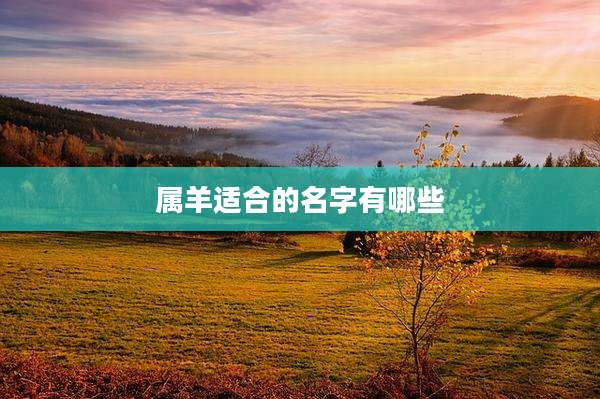 属羊适合的名字有哪些