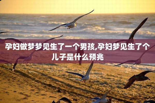 孕妇做梦梦见生了一个男孩,孕妇梦见生了个儿子是什么预兆