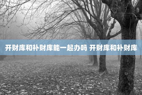 开财库和补财库能一起办吗 开财库和补财库