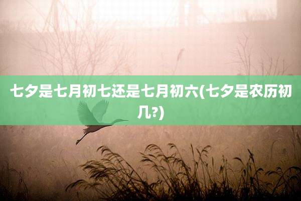 七夕是七月初七还是七月初六(七夕是农历初几?)