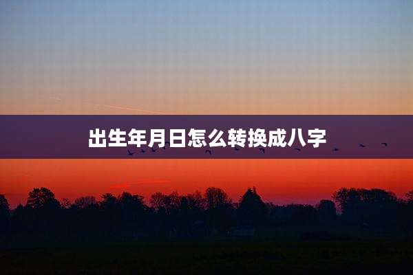 出生年月日怎么转换成八字