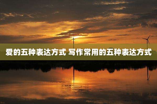 爱的五种表达方式 写作常用的五种表达方式