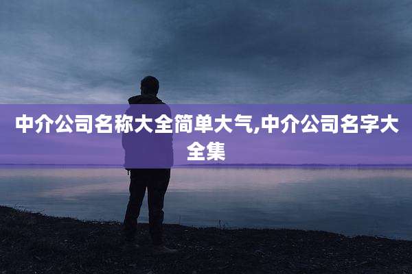 中介公司名称大全简单大气,中介公司名字大全集