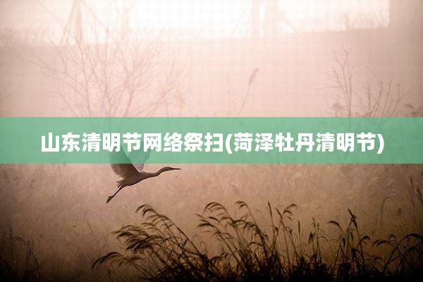 山东清明节网络祭扫(菏泽牡丹清明节)