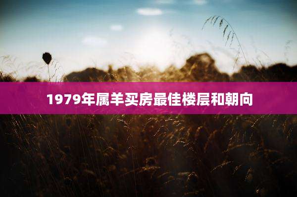 1979年属羊买房最佳楼层和朝向