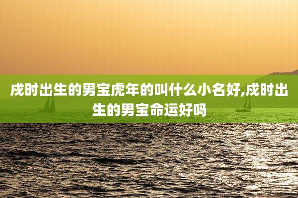 戍时出生的男宝虎年的叫什么小名好,戍时出生的男宝命运好吗