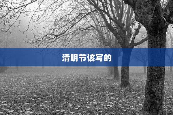 清明节该写的